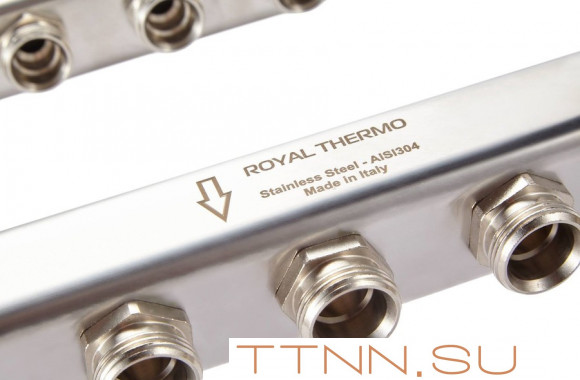 Для отопления Royal Thermo 1" ВР-3/4" НР, 10 выходов, нерж. (RTE 51.110) Для отопления Royal Thermo 1" ВР-3/4" НР, 10 выходов, нерж. (RTE 51.110)