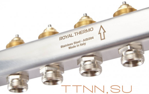 Для отопления Royal Thermo 1" ВР-3/4" НР, 12 выходов, нерж. (RTE 51.112) Для отопления Royal Thermo 1" ВР-3/4" НР, 12 выходов, нерж. (RTE 51.112)