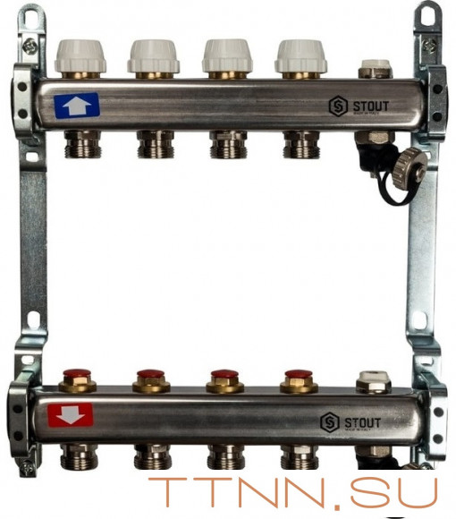 Коллектор с запорными клапанами STOUT SMS-0932-000004