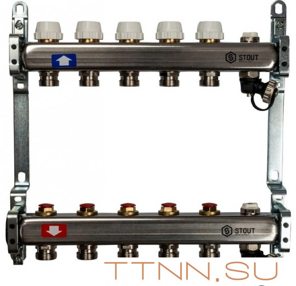 Коллектор с запорными клапанами STOUT SMS-0932-000005