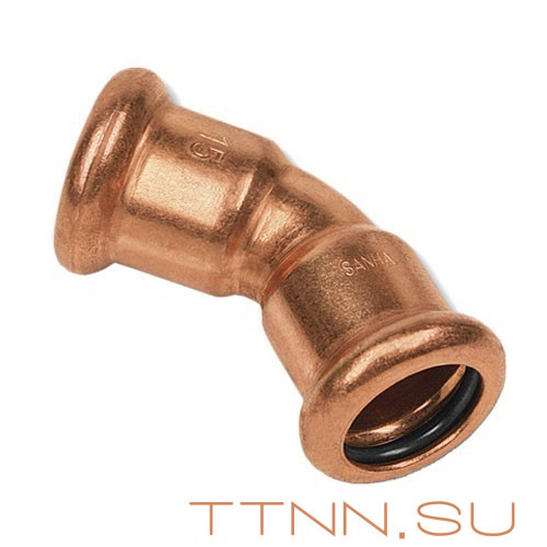 Отвод Sanha 45° ВПр-ВПр, 18, для медных труб прессовой Отвод Sanha 45° ВПр-ВПр, 18, для медных труб прессовой