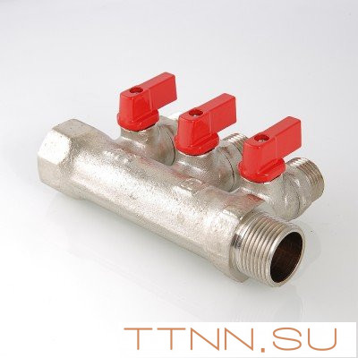 Коллектор с отсекающими кранами Valtec 1*2*1/2 VT.580 Коллектор с отсекающими кранами Valtec 1*2*1/2 VT.580