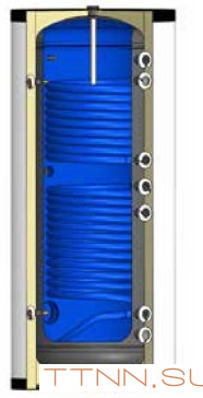 Бойлер косвенного нагрева с двумя змеевиками ЭВАН WBС-HT-300 Бойлер косвенного нагрева с двумя змеевиками ЭВАН WBС-HT-300