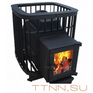 Чугунная печь для бани Варвара "Прима" 22 (К201) панорамная дверь Чугунная печь для бани Варвара "Прима" 22 (К201) панорамная дверь