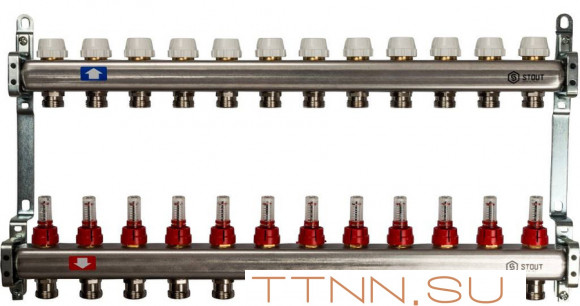 Коллектор с расходомерами STOUT SMS 0917 000012