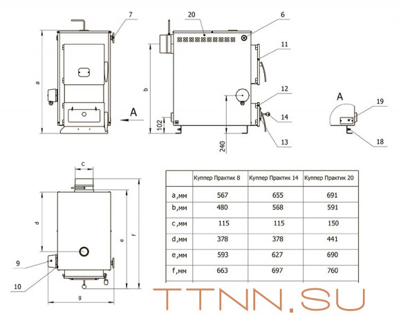 Твердотопливный котел Теплодар КУППЕР ПРАКТИК -8 Твердотопливный котел Теплодар КУППЕР ПРАКТИК -8