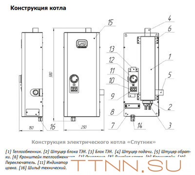Электрический котел Теплодар СПУТНИК электро 9 белый Электрический котел Теплодар СПУТНИК электро 9 белый