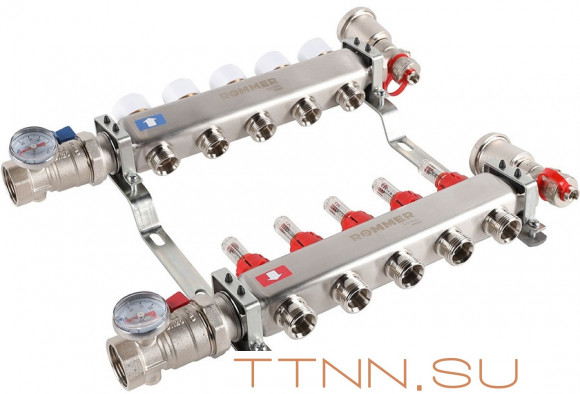 Для отопления Rommer 1"/3/4"x5 с расходомерами (RMS-1210-000005) Для отопления Rommer 1"/3/4"x5 с расходомерами (RMS-1210-000005)