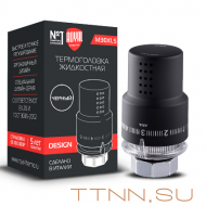 Термоголовка жидкостная Royal Thermo DESIGN М30х1,5 черный (корпус пластик) Термоголовка жидкостная Royal Thermo DESIGN М30х1,5 черный (корпус пластик)