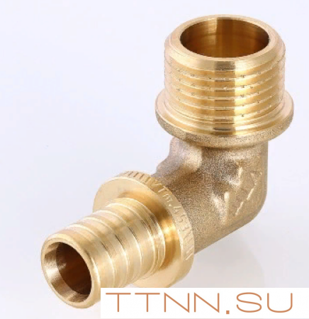 Угольник аксиальный Valtec 25х3/4 VTm.453.BG.002505 с переходом на наружную резьбу