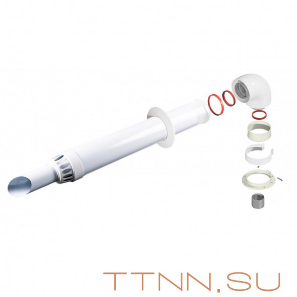 Dr-Thermo 60/100 коаксиальный дымоход антилед (1 метр + угол) для котлов всех марок Dr-Thermo 60/100 коаксиальный дымоход антилед (1 метр + угол) для котлов всех марок