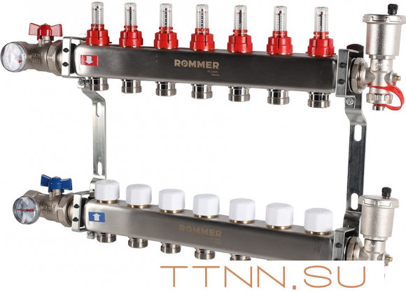 Для отопления Rommer 1"/3/4"x7 с расходомерами (RMS-1210-000007) Для отопления Rommer 1"/3/4"x7 с расходомерами (RMS-1210-000007)