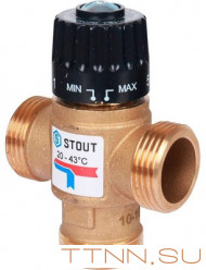 Смесительный клапан STOUT 1 НР 20-43°С KV 2,5 м3/ч Смесительный клапан STOUT 1 НР 20-43°С KV 2,5 м3/ч