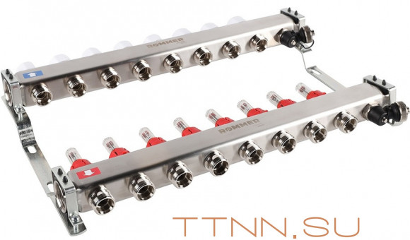 Для отопления Rommer 1"/3/4"x8 с расходомерами (RMS-1201-000008) Для отопления Rommer 1"/3/4"x8 с расходомерами (RMS-1201-000008)