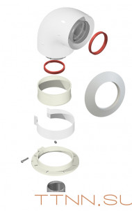 Колено подключения 90 диам. 60/100 для газовых котлов Колено подключения 90 диам. 60/100 для газовых котлов